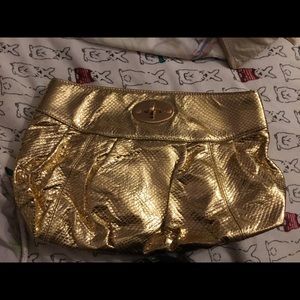 Gold Snakeskin Clutch